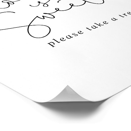 Liefde is zoete elegante eenvoudige kalligrafie bo poster (Hoek)