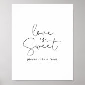 Liefde is zoete elegante eenvoudige kalligrafie bo poster (Voorkant)