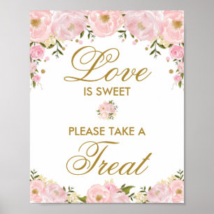 Liefde is zoete huwelijksgunst teken douche gunste poster