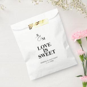 Liefde is Zoete Klassieke Monogram Bruiloft Bedankzakje
