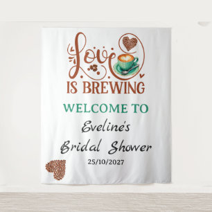 Liefde is Zoete Koffie Hart Script Welkom Bord Wandkleed