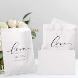 Liefde is zoete moderne elegante romantische bruil bedankzakje