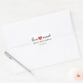 Liefde is zoete moderne hartelabels (zwart / rood) hart sticker (Envelop)