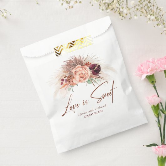 Liefde is Zoete Pampagras Terracotta Bloemen  Bedankzakje (Gezegeld)