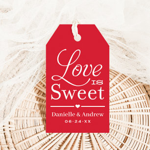 Liefde is Zoete Rode Huwelijksgunst Cadeaulabel