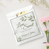Liefde is zoete salie groene bladeren bruiloft bedankzakje (Gezegeld)