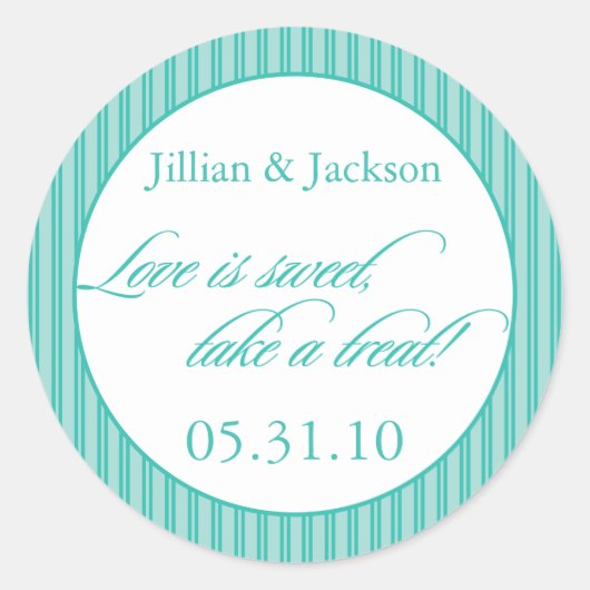 Liefde is Zoete Sticker in Aqua (Voorkant)