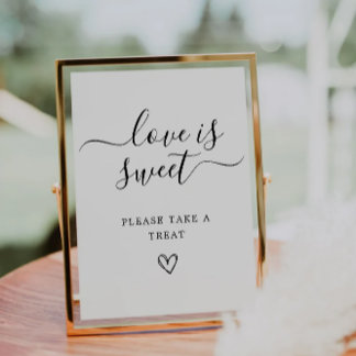 Liefde is zoete tekenbare minimalistische bruiloft kaart