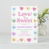 Liefde Is Zoete Valentijnsdag Snoep Bruiloft Kaart (Staand voorkant)