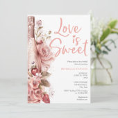 Liefde is zoete zomer Boho Blush Roze Kaart (Staand voorkant)