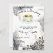 Liefde is zwarte & gouden Rozen thee Vrijgezellenf Kaart (Voorkant)