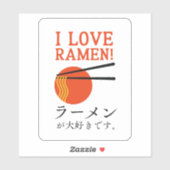 Liefde Japanse Ramen Noodle Minimal Sticker (Vel)
