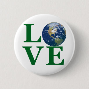 Liefde je aarde ronde button 5,7 cm