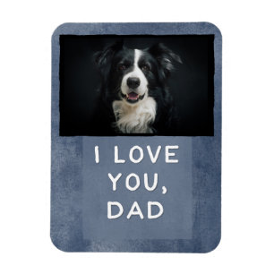 Liefde je vader aangepaste donkerblauwe hond foto magneet