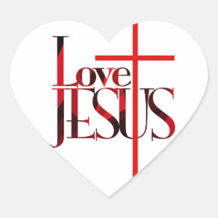 Liefde Jezus en het kruis. Hart Sticker