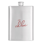 Liefde "Jouw naam" Rode Typografie Classic Flask Flacon (Voorkant)