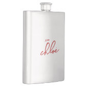 Liefde "Jouw naam" Rode Typografie Classic Flask Flacon (Rechts)