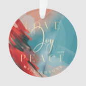 Liefde Joy & Peace Abstracte schilderpenseel Slag Ornament (voorkant)