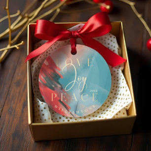 Liefde Joy & Peace Abstracte schilderpenseel Slag Ornament