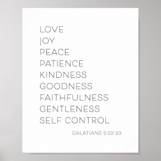 Liefde Joy Peace Patiënt Kindness Goodness Poster (Voorkant)