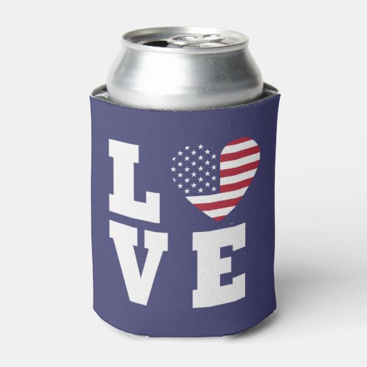 Liefde Juli 4E Koelbox, Patriottisch Juli 4e Bier Blikjeskoeler (Blikje Voorkant)