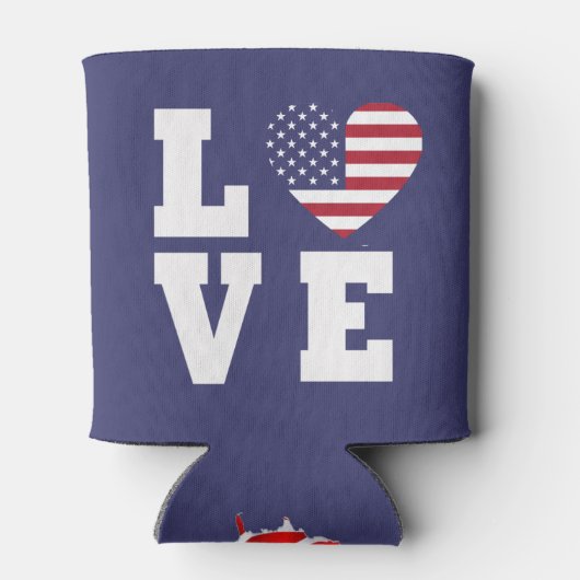 Liefde Juli 4E Koelbox, Patriottisch Juli 4e Bier Blikjeskoeler (Achterkant)