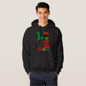 Liefde Juneteth Pride Zwarte Geschiedenis Trots Af Hoodie (Voorkant volledig)