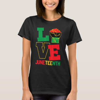 Liefde Juneteth Pride Zwarte Geschiedenis Trots Af T-shirt
