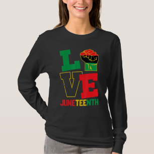 Liefde Juneteth Pride Zwarte Geschiedenis Trots Af T-shirt