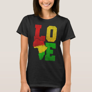 Liefde Junteenth Afrika Vlag Kaart African Black P T-shirt
