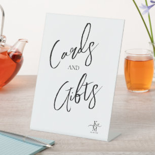 Liefde kalligrafie-Kaarten & cadeaus Heart Black I Reclamebord Met Voetstuk