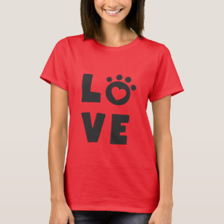 Liefde Kat Poot Hart Mop Kat Moeders Design T-shirt