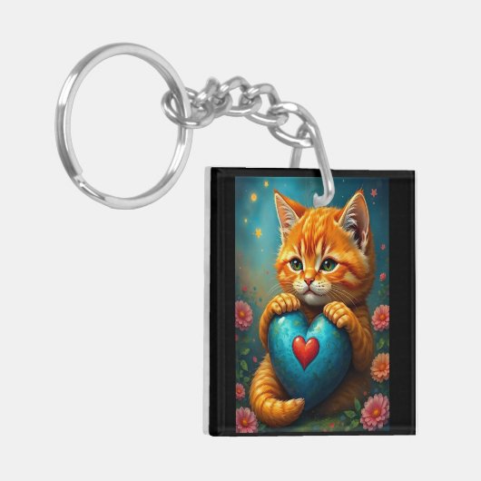 Liefde Kat Sleutelhanger (Voorkant Links)
