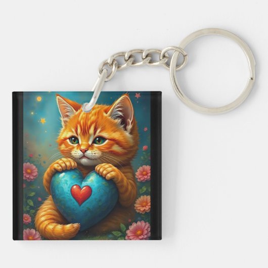 Liefde Kat Sleutelhanger (Achterkant)