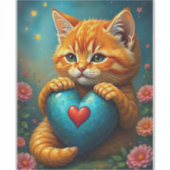 Liefde Kat Sticker (Voorkant)