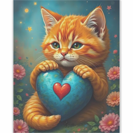 Liefde Kat Sticker (Voorkant)