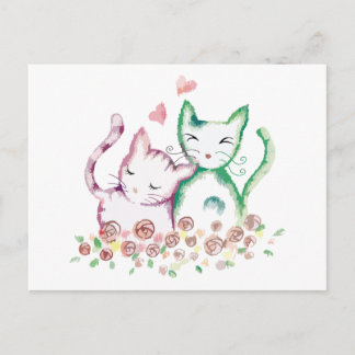 Liefde katten briefkaart