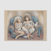 Liefde & katten op een bank - tissuepapier (Voorkant)