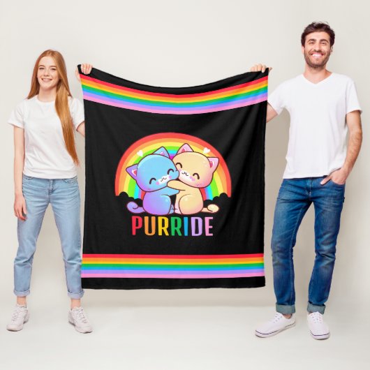 Liefde Katten Regenboog Fleece Deken (In situ)