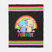 Liefde Katten Regenboog Fleece Deken (Voorkant)