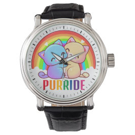 Liefde Katten Regenboog Horloge