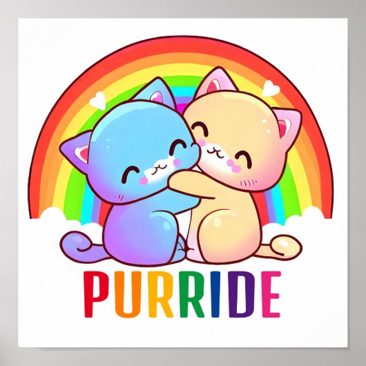 Liefde Katten Regenboog Poster (Voorkant)