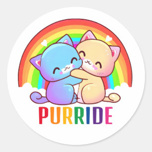 Liefde Katten Regenboog Ronde Sticker