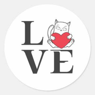 Liefde katten ronde sticker