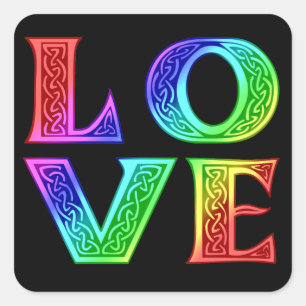 LIEFDE - Keltische belettering Vierkante Sticker