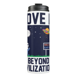 Liefde kent geen grens schattig plezier gevuld met thermosbeker