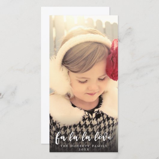 Liefde Kerst Script Foto Overlay Kaart (Voorkant / Achterkant)