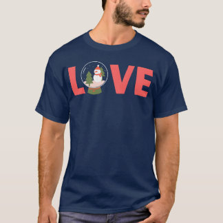 liefde kerst sneeuwpop vriend t-shirt