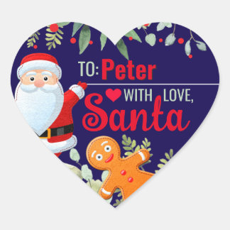 Liefde, Kerstman Gemberkoek Op Maat Gemaakte Kerst Hart Sticker