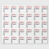 Liefde kerstrood Geel Blauw Modern Traditioneel Cadeaupapier (Vlak)